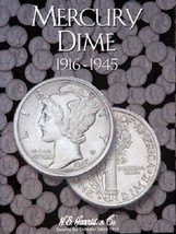 H.E. Harris - Mercury Dimes Folder 1916-1945 - $9.49