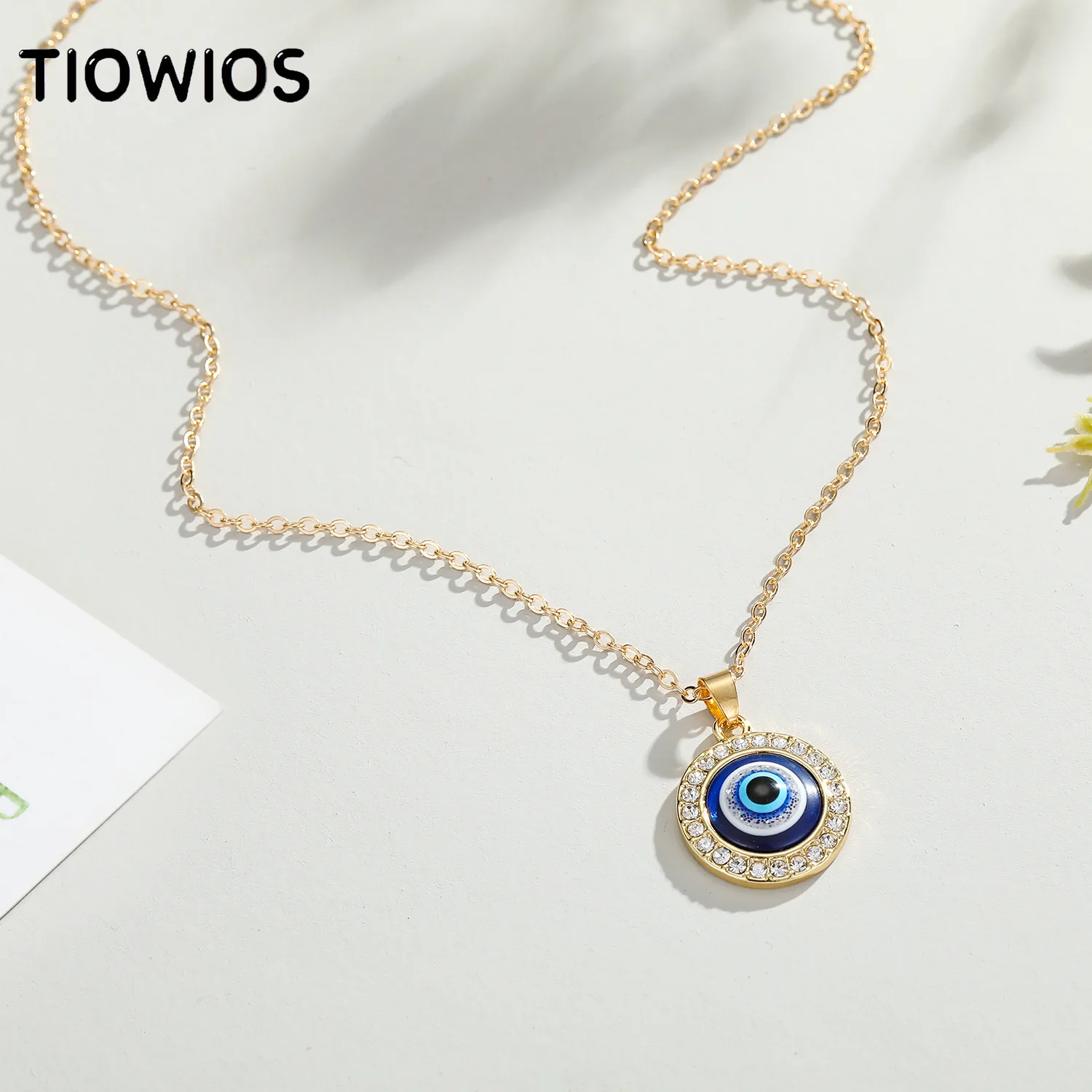 Play TIOWIOS Retro Jewelry Vinatge Devil&#39;s Eye Pendant  Turkish Blue Evil Eyes M - £23.18 GBP