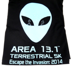 Half Marathon Running T-Shirt Area 13.1 Terrestrial 5K 2014 Black Mens Medium - £7.81 GBP