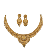 22k hallmark yellow gold 24/4.0cm necklace earring sets mother stone jew... - $5,266.99