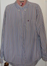 Tommy Hilfiger Mens Shirt Size XL Long Sleeve Red White Blue Green Strip... - £9.49 GBP