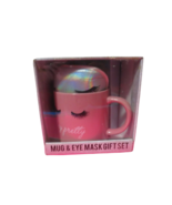 Mug And Eye Mask Gift Set Oversized Pink Mug Hey Pretty New In Gift Box - $19.75