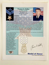 Thomas G. Kelley Signed Card and Medal Of Honor Citation - £39.87 GBP