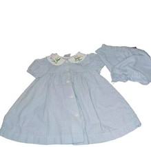 Good Lad 18 Months Baby Girl Dress Short Sleeved Seersucker Flowers Checked - £11.99 GBP