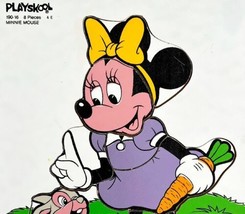 1985 Playskool Disney Minnie Mouse Puzzle Vintage Frame Tray Thumper 8 Pcs BGS - $19.99