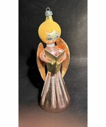 Italian Blown Glass Choir Angel Figural Handpainted 5 1/2" Christmas Ornament - $36.63