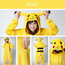 New Pikachu Kigurumi Pajamas Anime Cosplay Costume Unisex Adult Sleepwear Dress - £23.05 GBP
