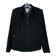 Plaza South Womens Black Full Zip Collared Jacket Size 12 - £15.14 GBP