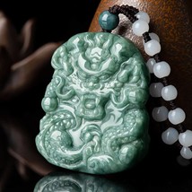 Jade Dragon Both Side Grade A Jadeite Pendant Necklace, 100% Genuine Jade - $76.50