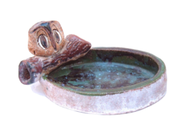 Vtg Owl Ashtray Figurine Trinket tray handmade Westmorland 78 woodland c... - $29.69