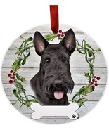 Scottish Terrier Dog Wreath Ornament Personalizable Christmas Holiday De... - £11.33 GBP