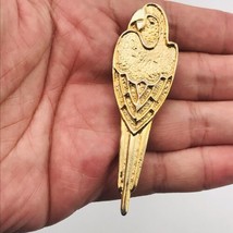 Gold Tone Parrot Pin Brooch 3&quot; x 1&quot;  - £7.48 GBP