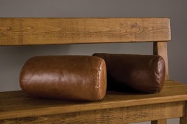Bolster Leather Cover Yoga Cushion Pillow Roll Neck Soft Case Cushions B... - $730.50 MXN+