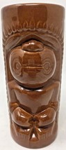 Tiki Brown Glaze Ceramic Barware Tall Mug Cup Vase Kahuna God DW114 - $12.34