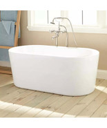 Signature Hardware Boone Freestanding Bathtub with Offset Drain - White ... - £1,070.81 GBP