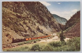 Famous Rio Grande Train Silverton Animas River Canyon Colorado Postcard - £10.80 GBP