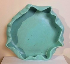 Vintage Turquoise Shallow Bowl California USA Irregular Shape Mid Century Modern - £22.49 GBP