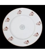 4 Embossed Pale Pink Bunnies Distressed Borders 11&quot; Dinner Plates Portug... - €48,60 EUR