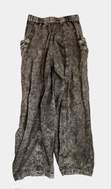 Free People High Road Barrel Pants XS Gray Acid Wash Pull On Linen Blend Boho image 5