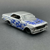 Jada Toys Bigtime Muscle 1964 &#39;64 Ford Falcon Silver w/Flames Diecast 1/... - £23.91 GBP