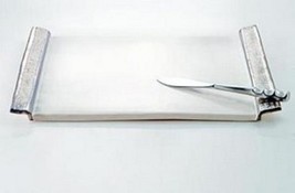 Michael Wainwright Amalfi White Cheese Board &amp; Knife Set Tray Platinum Lenox NEW - £158.24 GBP
