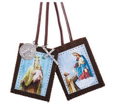 Our Lady of Mount Carmel &amp; St Simon Stock Brown Scapular, New #AB-307-R2 - $14.01 CAD