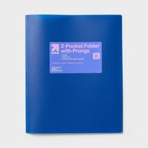 up &amp; up 2 Pocket Plastic Folder with Prongs Blue - $178.60 MXN