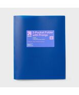 up &amp; up 2 Pocket Plastic Folder with Prongs Blue - $178.60 MXN