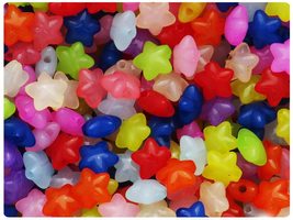 BeadTin Mixed Translucent 10mm Star Plastic Craft Beads (125pcs) - $2.39