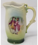 Pitcher Creamer Green Porcelain Victorian French Colonial Slovakia - $18.95