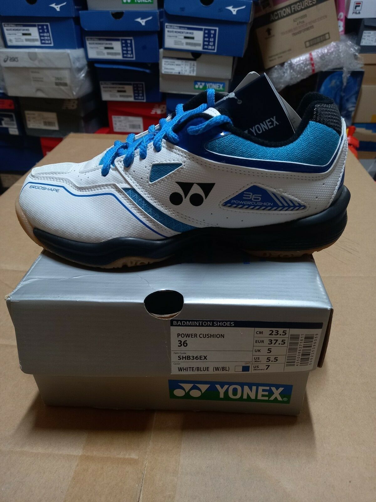 Primary image for Yonex Badminton Shoes Power Cushion 36 White Blue 235/260/280 NWT SHB-36EX