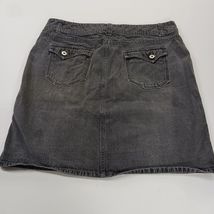 Faded Glory RN#89169 Women's Black Cotton Blend Denim Skirt Pockets Size 16 image 2