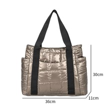 Space Padded Women  Bags For Winter Large Capacity Black Handbags Designer Nylon - £93.82 GBP