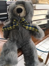 12 Inch Grey Teddybear With Bow Tie - $19.68