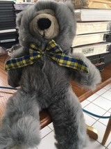 12 Inch Grey Teddybear With Bow Tie - £15.44 GBP