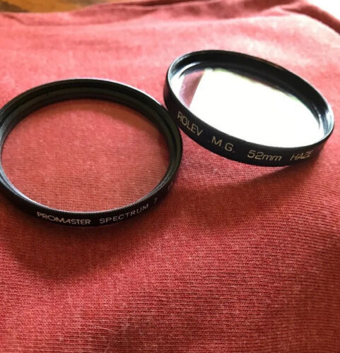 Lot Of 2 Promaster Spectrum Lens 7 1A &amp; ROLEV M.G.Haze 52mm Camera Filters - $5.89