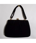 Bell Of California Women Chiffon Purse Black Cocktail Evening Bag Mid Ce... - $29.67