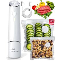 Compact Handheld Vacuum Sealer + 30 Reusable Bags - Keep Food Fresh 5x L... - $197.95