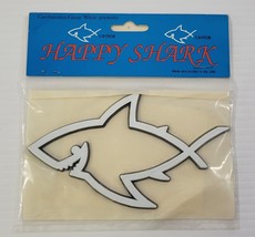 *B2) Rare Vintage Carcharodon Great White Happy Shark Symbol Sticker Acc... - £9.33 GBP
