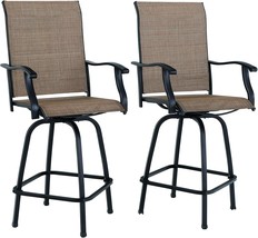 Sophia And William Outdoor Patio Swivel Bar Stool 2 Pack High Back Patio Bar - £155.85 GBP