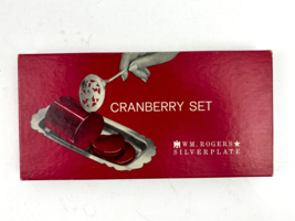 Vintage WM. Rogers Silverplate Cranberry Set Spoon And Plate In Original... - $234.91 MXN