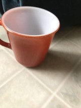 Pyrex Rare Rust Orange Coffee Mug Milk Glass 12 Vintage USA Made Cup 3 5/8&quot; Tall - £11.78 GBP