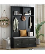 Elegant Hall Tree with Sliding Doors &amp; Storage Bench - $328.99