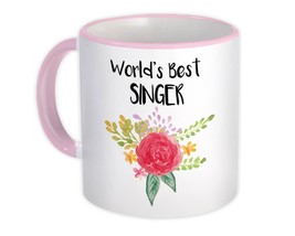 World&#39;s Best Singer : Gift Mug Work Job Cute Flower Christmas Birthday - £12.74 GBP