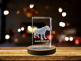 LED Base included | Unique 3D Engraved Crystal with Black Panther Design - £31.96 GBP+