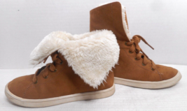 Airwalk Size 13 Molly Cognac Faux Fur Lined Fashion Hi/Lo Boots Sneakers Shoes - £17.96 GBP