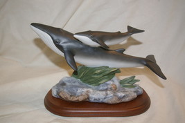 Homco Masterpiece Figurine Endangered Species Fin Whales 1995 Home Interiors -mo - £51.13 GBP