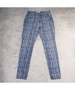 Cabi Jeans Curvy Skinny Women&#39;s Size 6 Mid Rise Grid Gray Denim Jeans - $18.00