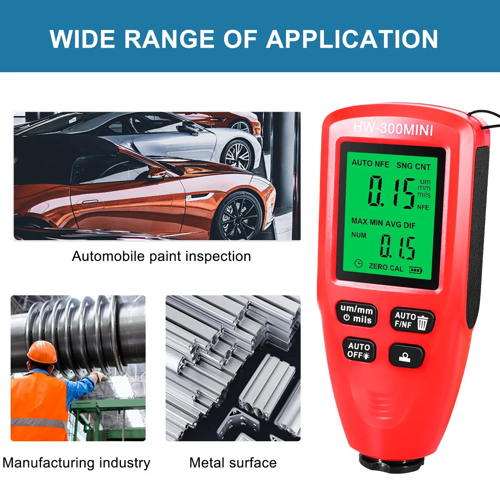 Car Coating Thickness Meter with Backlight LCD Display Paint Layer Gauge Paint T - $110.20