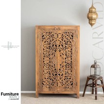 Furniture BoutiQ Handcarved Wardrobe | Solid Wood Bedroom Furniture | Indian Fur - £3,082.91 GBP